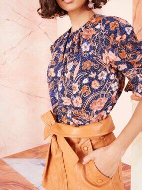NWOT ULLA JOHNSON Joni Blouse Midnight Floral M $225